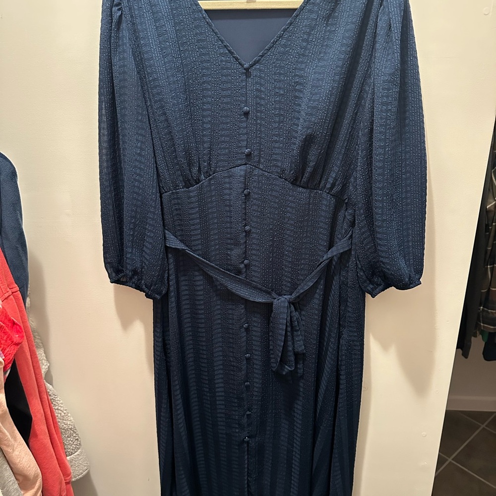 LC Lauren Conrad Deep Blue Long Sleeve Dress